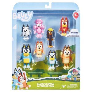 Bluey Family and Friends Figure 8-pack, 2.5-3 inch Action Figures, Ages 3+